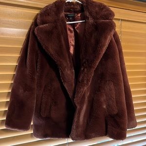 Halogen Chocolate Brown XL Faux Fur Jacket